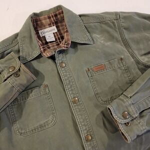 Carhartt Chore Jacket Youth XL Green Canvas Vintage Grunge Barn Faded